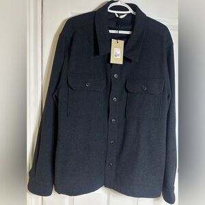 RW&CO. DARK NAVY WOOL BLEND OVERSHIRT — XXL